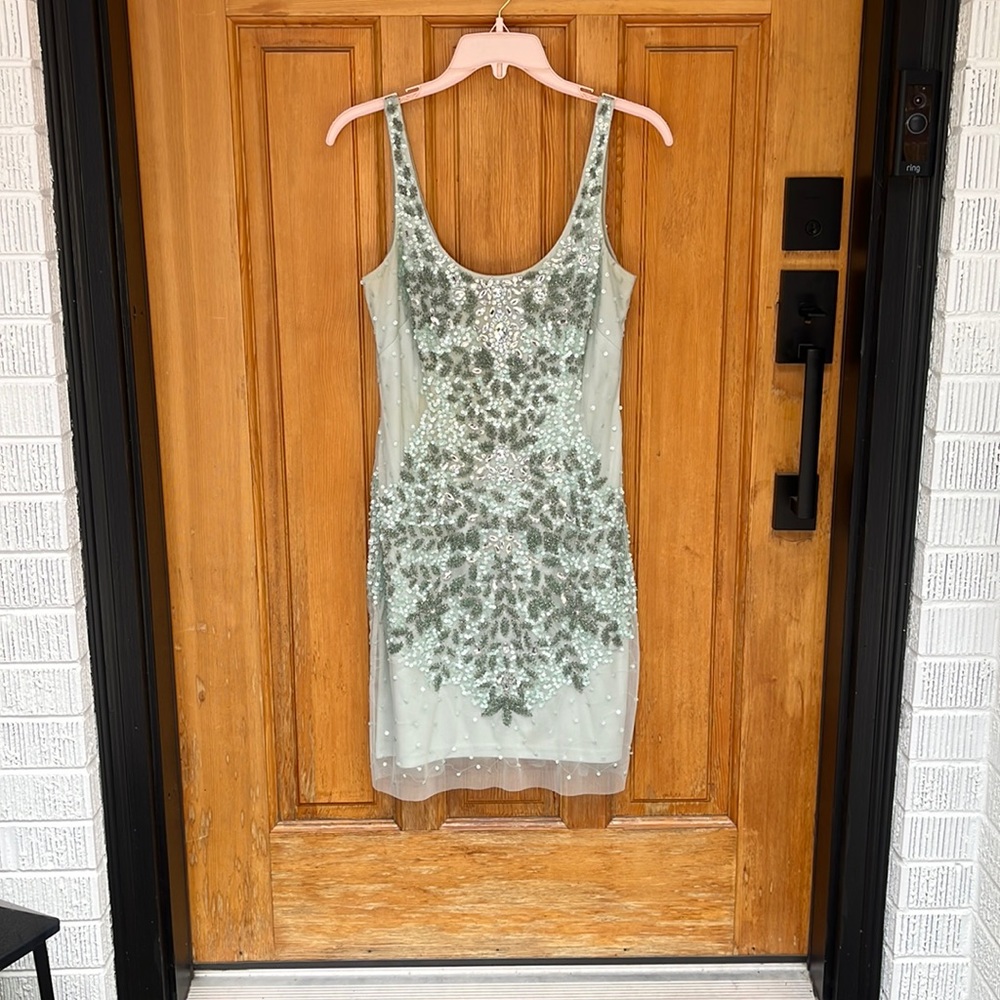 Green Bejeweled Cocktail Dress